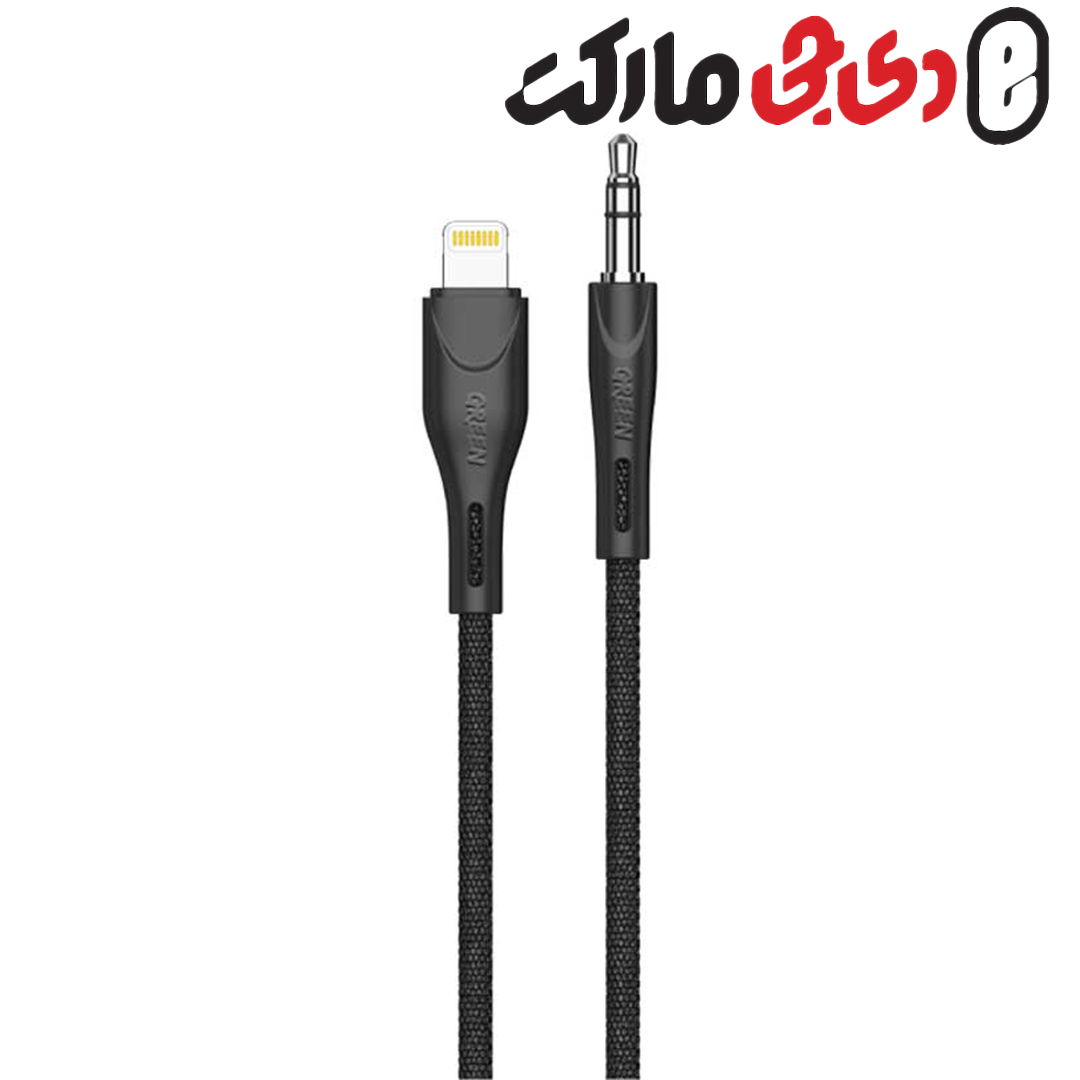 کابل صدای لایتنینگ به جک 3.5 میلی‌متری گرین مدل Green AUX 3.5 to Lightning Cable 1.2M 2.4A