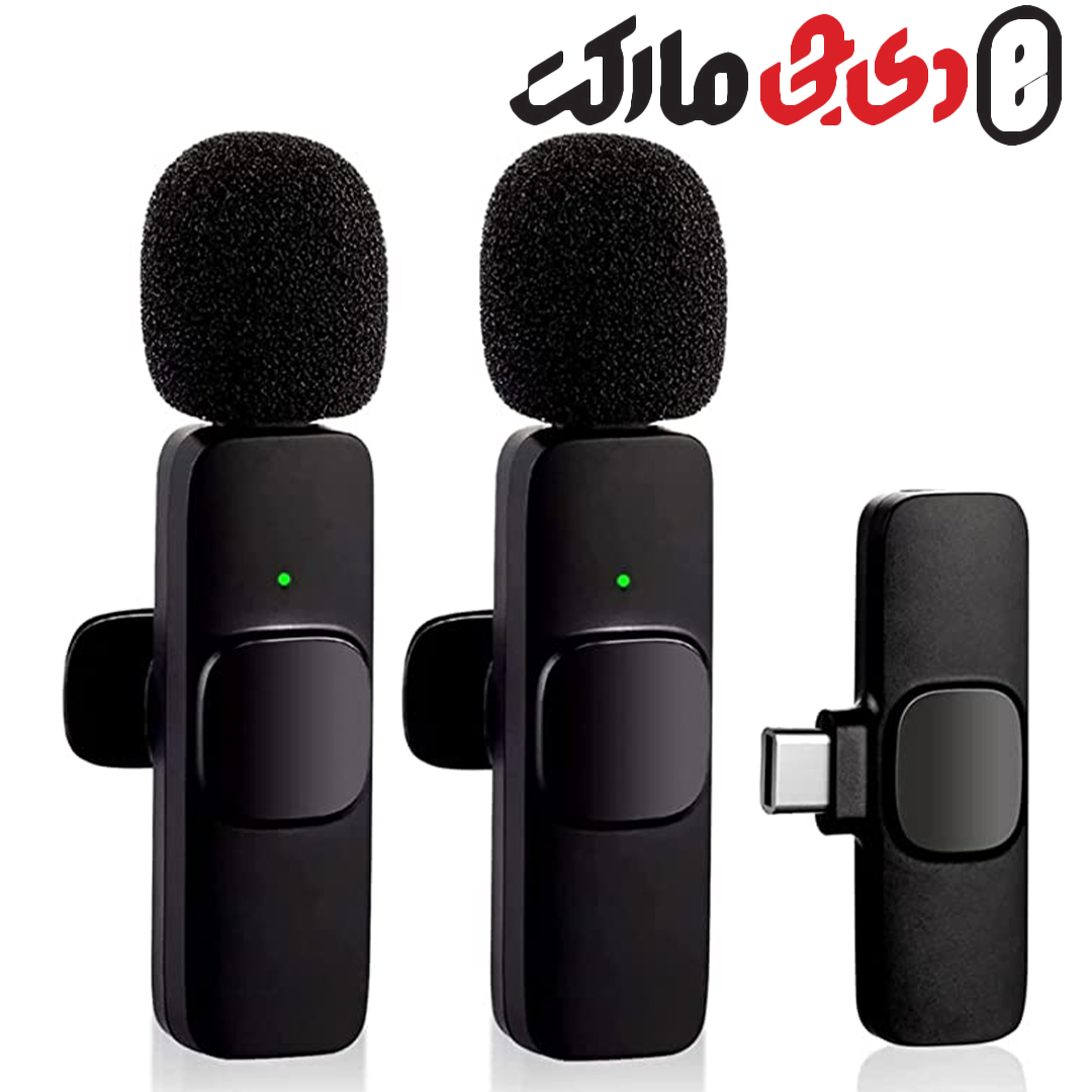 میکروفون یقه ای بی سیم wireless lavalier microphone برای ایفون و اندروید