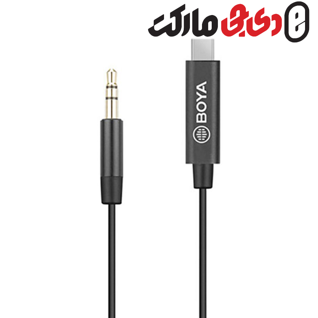 مبدل میکروفون بویا  جک ۳.۵ میلیمتری به USB-C  مدل BY-K2(3.5 TRS MALE TO TYPE-C MALE Audio Adapter)